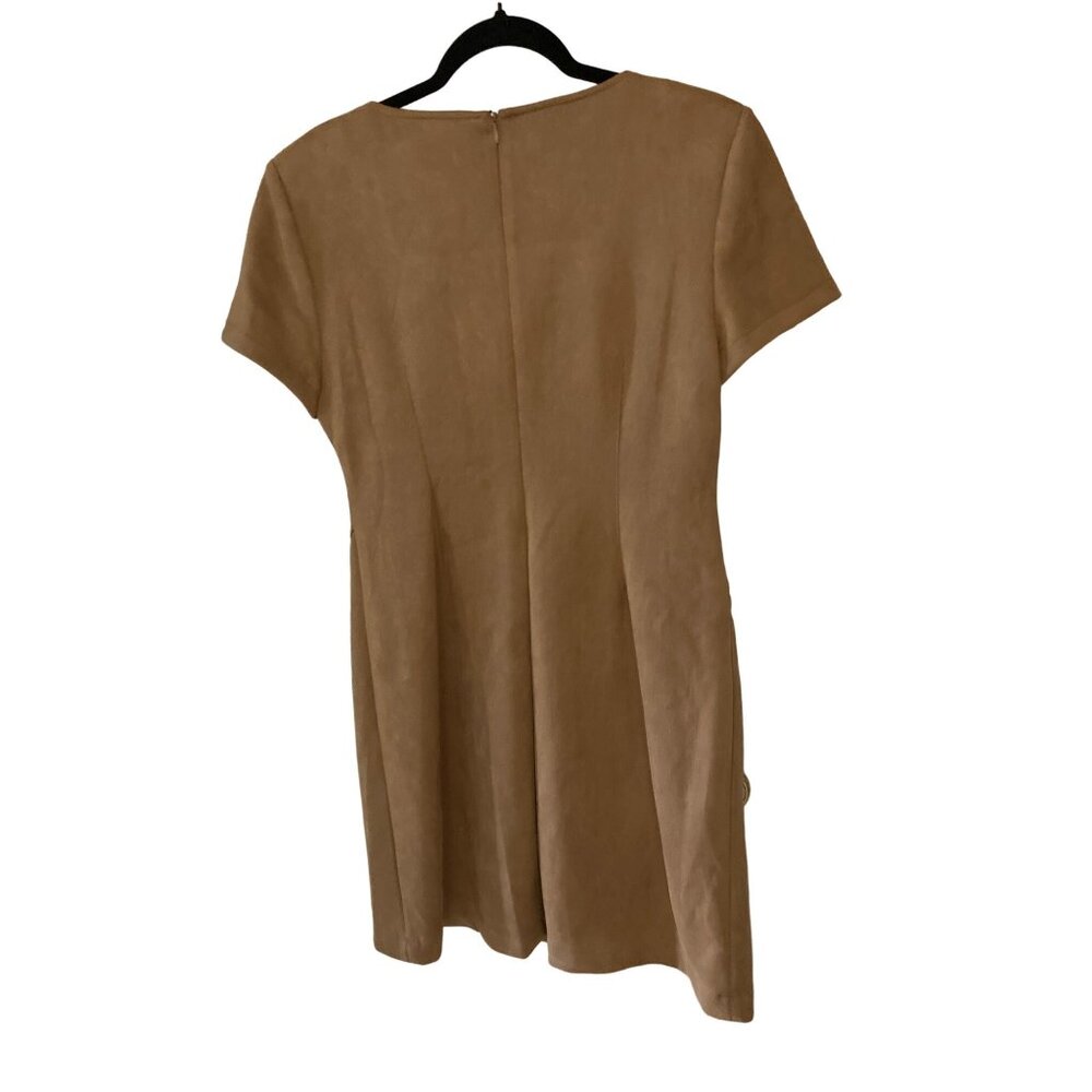NWT Calvin Klein Women's Asymmetric Exposed-Zip Dress Brown Size 12 - Picture 6 of 8